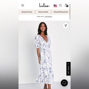 Lulus precious forever white floral puff sleeve backless midi dress